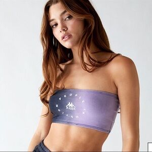 NWT KAPPA OMBRÉ authentic pontlanak tube top BLACK VIOLET WHITE